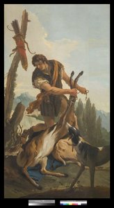 Chasseur avec cerf, 1718