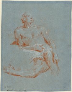 Nu masculin appuyé sur son coude (verso)