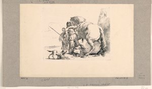 Soldat avec cheval et palefrenier, de la série Vari Capricci