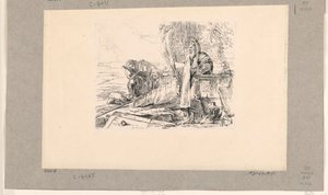 Mage Debout, Soldat Assis et un Homme, des Vari Capricci - Giovanni Battista Tiepolo