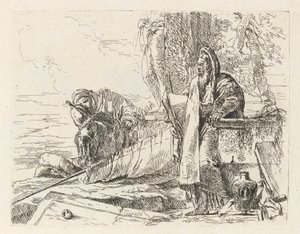 Philosophe debout et deux autres figures, de Vari capricci - Giovanni Battista Tiepolo
