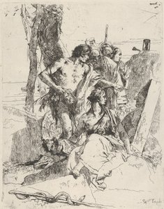 La découverte de la tombe de Punchinello, des Scherzi, vers 1743-50
