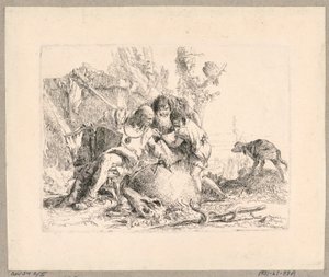 Deux philosophes et un garçon, planche 22 de Scherzi di Fantasia - Giovanni Battista Tiepolo