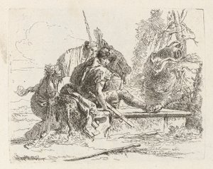 Deux soldats et deux femmes, de Vari capricci - Giovanni Battista Tiepolo