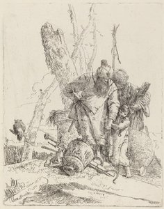 Deux Magiciens Turbanés et un Garçon - Giovanni Battista Tiepolo