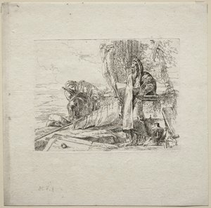 Divers caprices : Le philosophe debout avec un livre, 1785 - Giovanni Battista Tiepolo