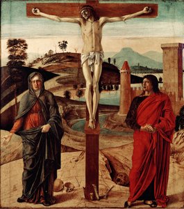 Calvaire ou Crucifixion. Peinture de Giovanni Bellini dit il Giambellino (1432-1516)