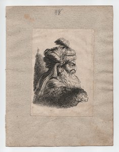 Tête turque avec turban, vers 1760 (gravure)