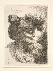Figure tournée à droite, de la série Petites Études de Têtes - Giovanni Benedetto Castiglione