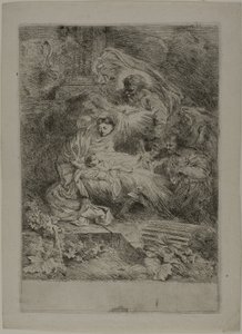 La Nativité avec Dieu le Père et les anges - Giovanni Benedetto Castiglione