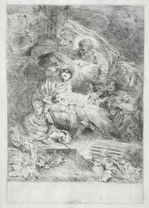 La Nativité avec Dieu le Père et le Saint-Esprit - Giovanni Benedetto Castiglione