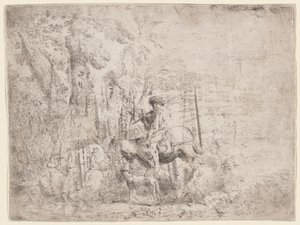 Jeune berger à cheval - Giovanni Benedetto Castiglione