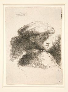 Jeune homme vu presque de profil et tourné vers la droite - Giovanni Benedetto Castiglione