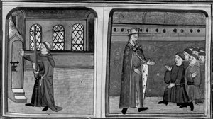 Décaméron, Un palefrenier frappe à la porte de la reine déguisé en roi; le roi confronte ses serviteurs. Troisième journée, nouvelle 2 - Giovanni Boccaccio