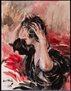 Fille se regardant dans le miroir - Giovanni Boldini