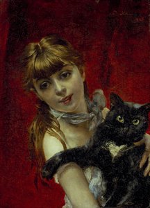 Fille avec chat noir, vers 1885 - Giovanni Boldini