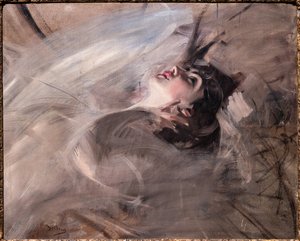 Jeune Femme Allongée à Mi-Corps