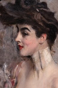 Madame X avec un collier de perles (détail)