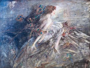 Portrait de la Marquise Casati avec des plumes de paon