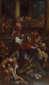 Saint Charles Borromée parmi les victimes de la peste, seconde moitié du 17ème siècle