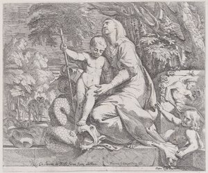 Allégorie du repos pendant la fuite en Égypte, 1650-55 - Giovanni Cesare Testa