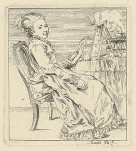 Jeune femme assise tenant une lettre