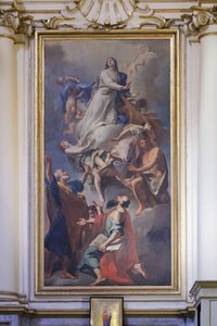 Peinture dédiée à la Vierge, Domenico Pestrini, sanctuaire de la Madonna de San Luca
