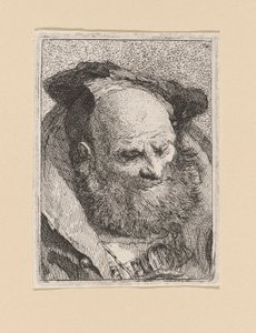 Vieil homme barbu, de la Raccolta di Teste (Collection de têtes) - Giovanni Domenico Tiepolo