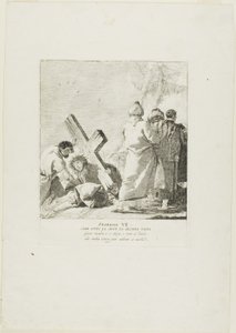 Le Christ tombe sous la croix pour la deuxième fois, planche sept du chemin de croix - Giovanni Domenico Tiepolo