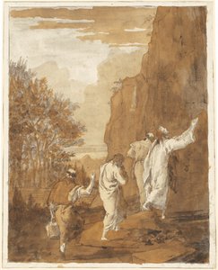 Christ conduisant Pierre, Jacques et Jean à la haute montagne pour la Transfiguration