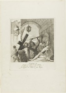 Le Christ reçoit la croix, deuxième planche du chemin de croix