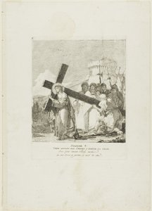 Le Christ est aidé par Simon de Cyrène, planche 5 du chemin de croix - Giovanni Domenico Tiepolo