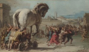 La procession du cheval de Troie à Troie - Giovanni Domenico Tiepolo
