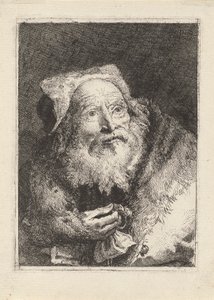 Vieil homme avec un bracelet, de la Raccolta di Teste - Giovanni Domenico Tiepolo