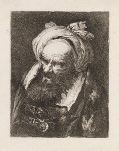 Vieil homme avec un turban, de la Raccolta di Teste (Collection de têtes) - Giovanni Domenico Tiepolo