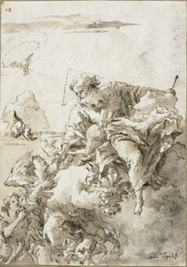 Dieu le Père soutenu par des anges dans les nuages, I