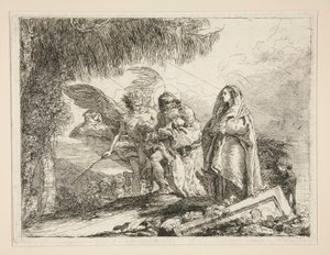 Joseph portant Jésus dans ses bras, de la série Idee pittoresche sopra la fuga in Egitto