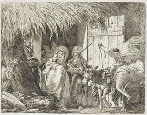 Joseph et Marie cherchant un abri, planche cinq de La Fuite en Égypte