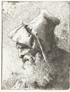 Homme avec barbe et chapeau (Collection de têtes) - Giovanni Domenico Tiepolo