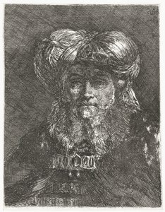 Homme avec un grand turban (Verzameling hoofden) - Giovanni Domenico Tiepolo
