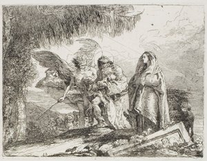 Marie et Joseph, tenant l