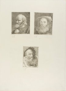 Vieil homme avec une barbe, vieil homme barbu avec un chapeau, vieil homme avec une casquette décorative - Giovanni Domenico Tiepolo