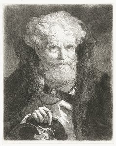 Vieil homme en manteau avec col en fourrure et casque - Giovanni Domenico Tiepolo