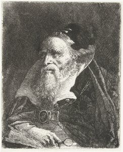 Vieil homme avec un livre et une loupe