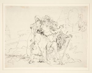 Priam et ses compagnons hors des murs de Troie - Giovanni Domenico Tiepolo