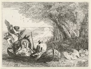 La Sainte Famille traversant la rivière