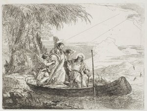 La Sainte Famille entrant dans le bateau avec l