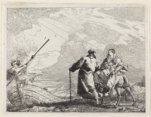 La Sainte Famille au bord de la rivière
