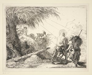 La Sainte Famille sur un chemin rocailleux, de la série Idées pittoresques sur la fuite en Égypte