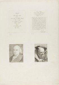 Page de titre, dédicace, portrait de Giambattista Tiepolo, vieil homme barbu